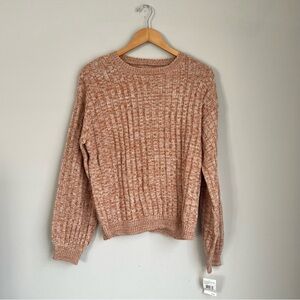 BlankNYC Heather Ribbed Knit Crewneck Sweater Size Medium NWT